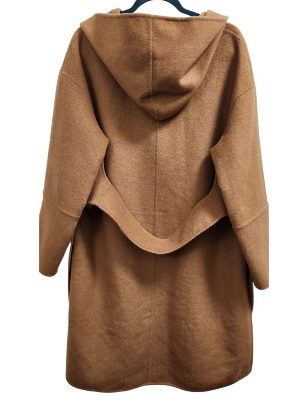 Belle & Bloom Hooded Wool Blend Coat Camel Brown Oversized Long Jacket AU Style - Picture 5 of 12